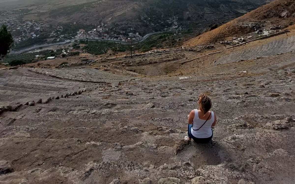 Alex at an amphitheatre of the ancient city of Pergamon
